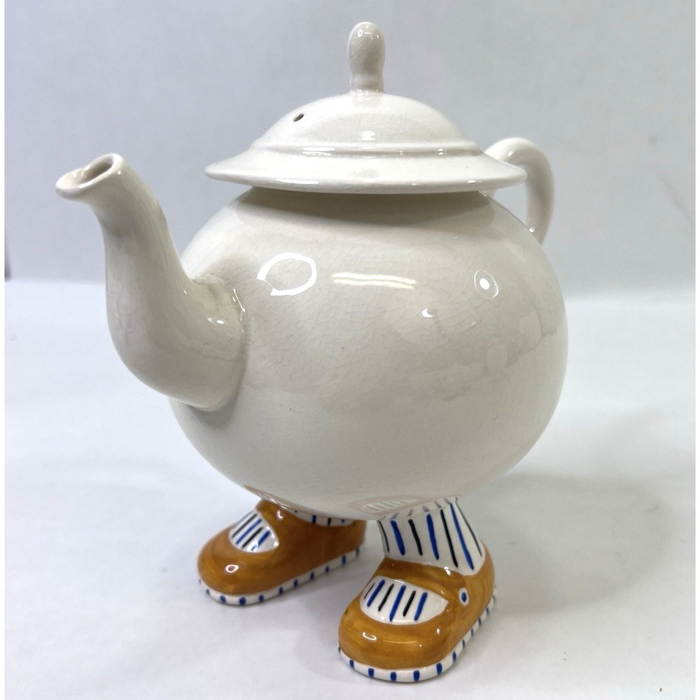 Carlton Walking Ware Teapot Yellow Shoes 1970s Lustre England Vintage Tea Pot